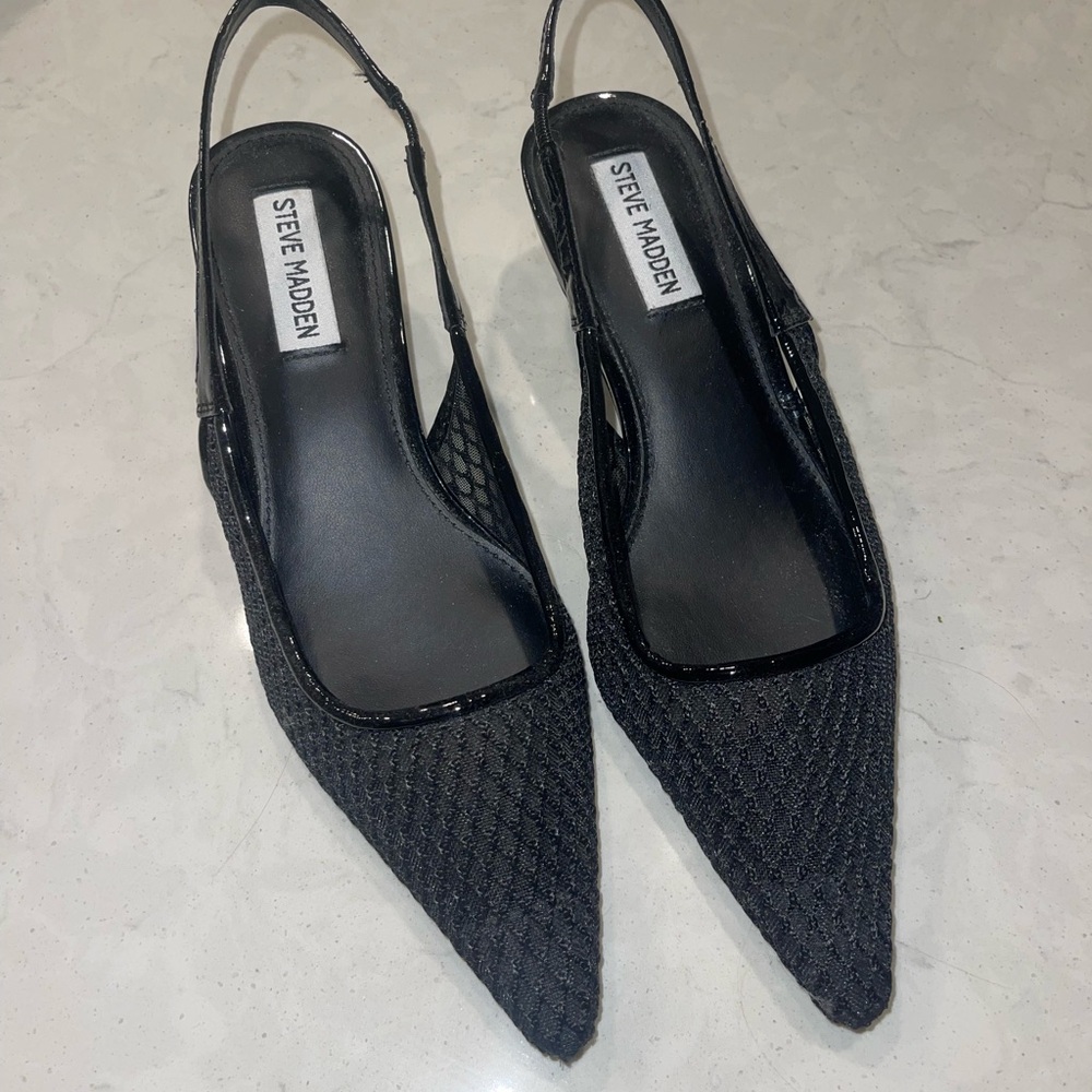 Steve Madden Mesh Slingback Kitten Heels